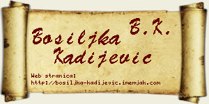 Bosiljka Kadijević vizit kartica